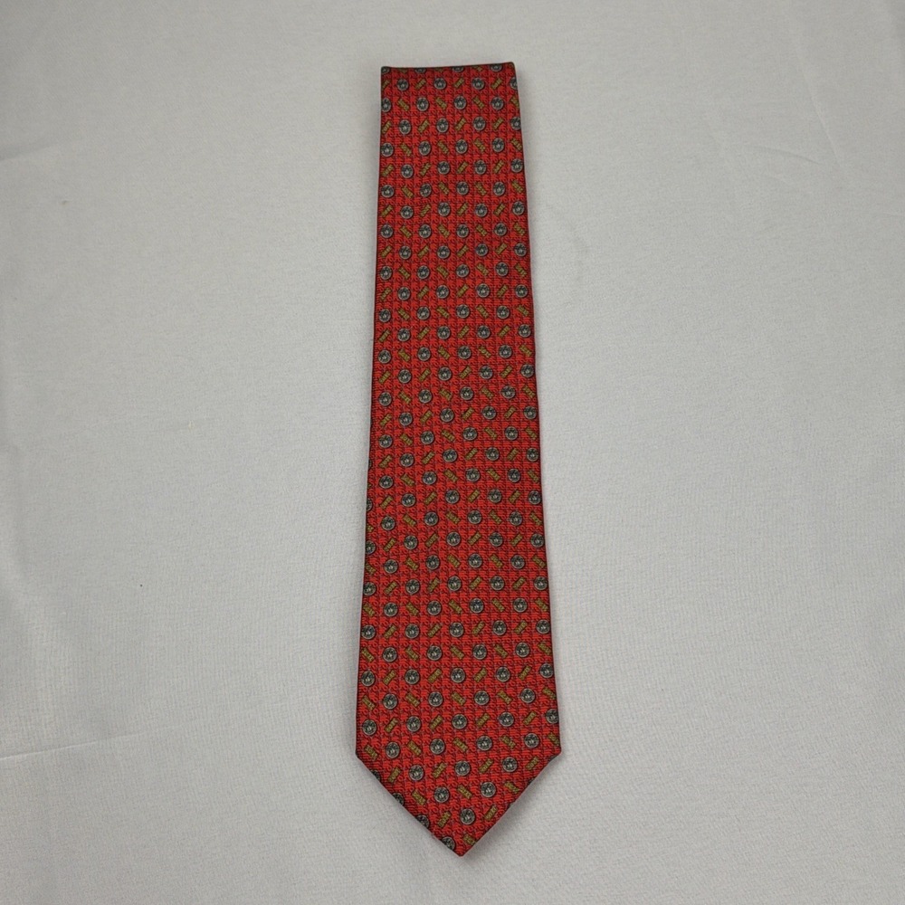 Vintage Gianni Versace Red With Medusa Logo‎ Printed Silk Tie 90's (60"x3.75")